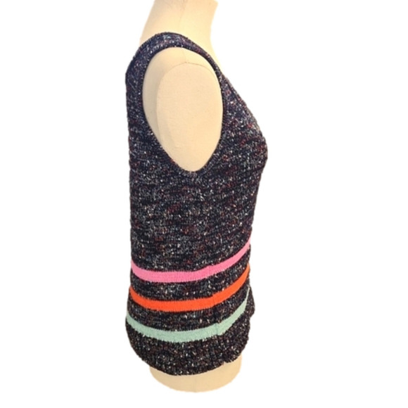 Womens Lou & Grey for LOFT blue spotted colorful stripe sweater tank size Large - Picture 8 of 15